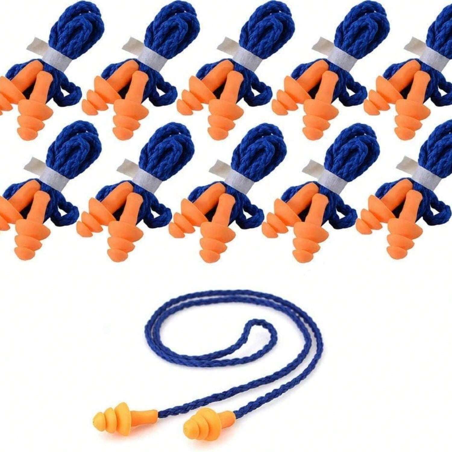 10 Pair Corded Reusable Ear Plugs For Shooting Range Ear Protection For