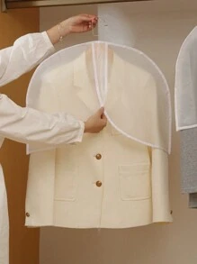 1件/5件/10件/20件衣服防尘罩 居家衣柜挂衣大衣西装防尘罩 PEVA材质 透明 半身防尘罩