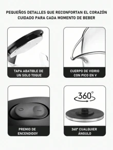 Hervidor eléctrico de vidrio transparente con luz LED 2.0L de agua hirviendo apagado automático - Tipo de Enchufe A USA (110-127V) - Ver 8