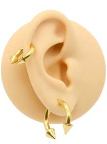 1 sztuka nowy kolczyk punkowy złoty kolor wewnętrznie gwintowany okrągły sztanga piercing stal nierdzewna podkowa pierścień nit waga ucha labret przegroda piercing nos pierścienie męskie tunele do uszu i zatyczki stożek odkręcany płatek piercing biżuteria do uszu 10G ~ 0G duży rozmiar