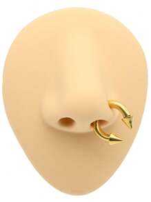 1 sztuka nowy kolczyk punkowy złoty kolor wewnętrznie gwintowany okrągły sztanga piercing stal nierdzewna podkowa pierścień nit waga ucha labret przegroda piercing nos pierścienie męskie tunele do uszu i zatyczki stożek odkręcany płatek piercing biżuteria do uszu 10G ~ 0G duży rozmiar