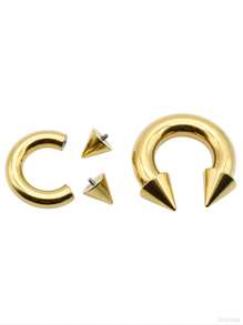 1 sztuka nowy kolczyk punkowy złoty kolor wewnętrznie gwintowany okrągły sztanga piercing stal nierdzewna podkowa pierścień nit waga ucha labret przegroda piercing nos pierścienie męskie tunele do uszu i zatyczki stożek odkręcany płatek piercing biżuteria do uszu 10G ~ 0G duży rozmiar