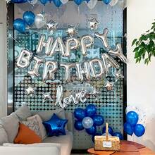 Bóng bay mừng sinh nhật vàng/bạc, Đồ trang trí tiệc sinh nhật, Biểu ngữ mừng sinh nhật chữ vàng bạc 3D với 6 quả bóng bay hình ngôi sao, Đồ trang trí tiệc sinh nhật - Nhiều màu - Xem 4