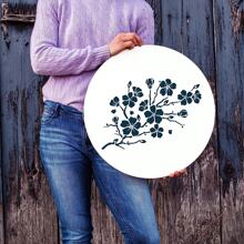 Szablon Kwiat Wiśni Do Malowania Na Drewnie, Płótnie - Wielokrotnego Użytku Szablony Rysunkowe Do Rzemiosła, Ściany, Sztuki, Mebli - Szablony Kwiatowe Wystrój Domu Powrót Do Szkoły, Powrót Do Szkoły, Artykuły Szkolne