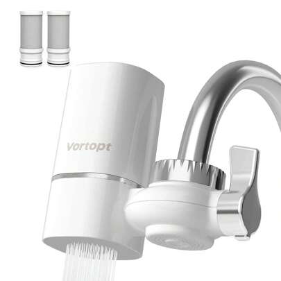 Faucet Water Filter For Sink, 400 Gallons NSF Certified Tap Water Purifier For Kitchen And Bathroom, Reduces Lead, Chlorine Vortopt T1