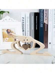 Couple's Wooden Statue With Love Hearth Small Decor Great Sculpture With Message Of Love Handicraft Decoration Dropsh - GPL00121 - 查看 6