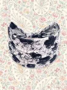 1pc Women Bohemian Floral Print Wide Sports Headband, Sweat Absorbent & Anti-Slip For Exercise, Fitness Hair Band Turban Headband Sweatband Fall Winter Hair Accessories For Women Bows For Vacation Outfits Woman Elegant Scarf Women Bandana Soft Headwrap - Multicolor - View 13