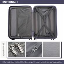 KONO Maleta con rueda giratoria con candado con contraseña TSA, gran capacidad, ligera, carcasa rígida de ABS, ideal para viajes de negocios, disponible en tamaños de equipaje de mano y facturado de 20", 24" y 28", equipaje de viaje duradero para hombres y mujeres