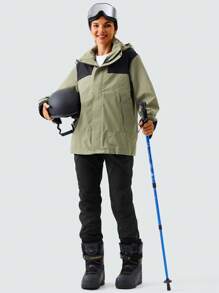 ZUTY Damen Thermisch gefütterte Wanderhosen, warm, winddicht, Softshell Outdoor Winter Schnee Skihosen mit Reißverschlusstaschen, Skioutfit