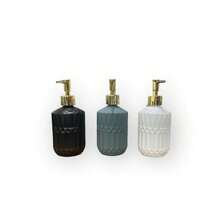 Liquid Soap Dispenser Bottle 450ml Glass Ceramic Luxury For Home Bathroom Decoration - trắng - Xem 2