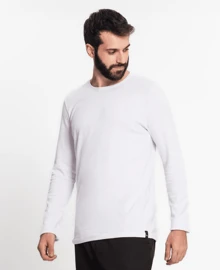 Camiseta Manga Longa Masculina Gola Redonda Kohmar Branco - Branco - Visão 2