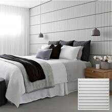 Pannelli 3D, Pannelli in plastica di cloruro di polivinile (PVC), Pannelli a parete, Parete/soffitto per sala giochi, Aspetto a doghe 3D, Pannelli a parete 3D rigidi di alta qualità, 30x30 cm, Spessore 3 mm - Bianco - Visualizzare 6