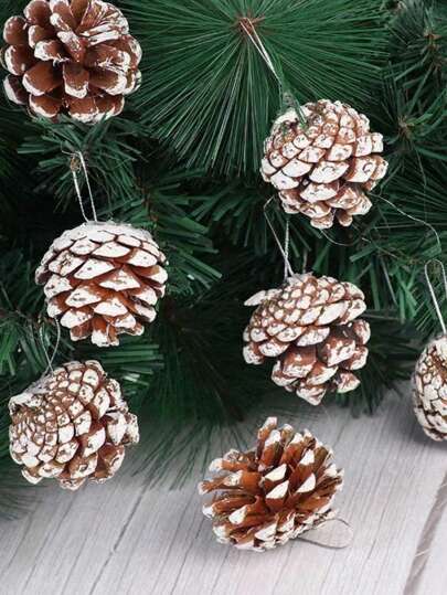 9/18pcs Natural Pine Cone Christmas Party Christmas Tree Decorations Ornaments Home Decor Christmas Decorations Room Decor Winter Christmas Decorations Home Christmas Gifts Christmas Decor