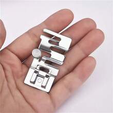 银色弹性绳带卷边压脚 - 缝纫机用窄卷边附件，家用织物弹力配件缝纫用品配件缝纫用织物 - 銀色 - 查看 2