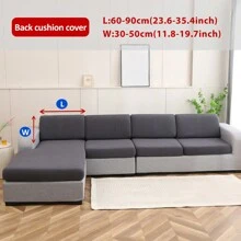 1pc Solid Color High Elasticity Removable Machine Washable Anti-Spill Sofa Cushion Cover Suitable For Living Room Polyester Sofa Cushion Cover Backrest Cover
