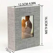 Álbum de fotos de boda de lona elegante de 6 pulgadas, con 100 bolsillos - Ideal para aniversarios, graduaciones, recuerdos de fiestas - Hermosa tela cubierta, disponible en blanco, rojo, negro, beige, gris, azul, gran regalo de cumpleaños - Multicolor - Ver 4