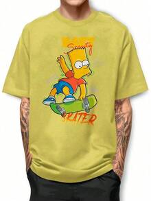 Bart Skater Basic Men's T-Shirt - 黃色 - 查看 1