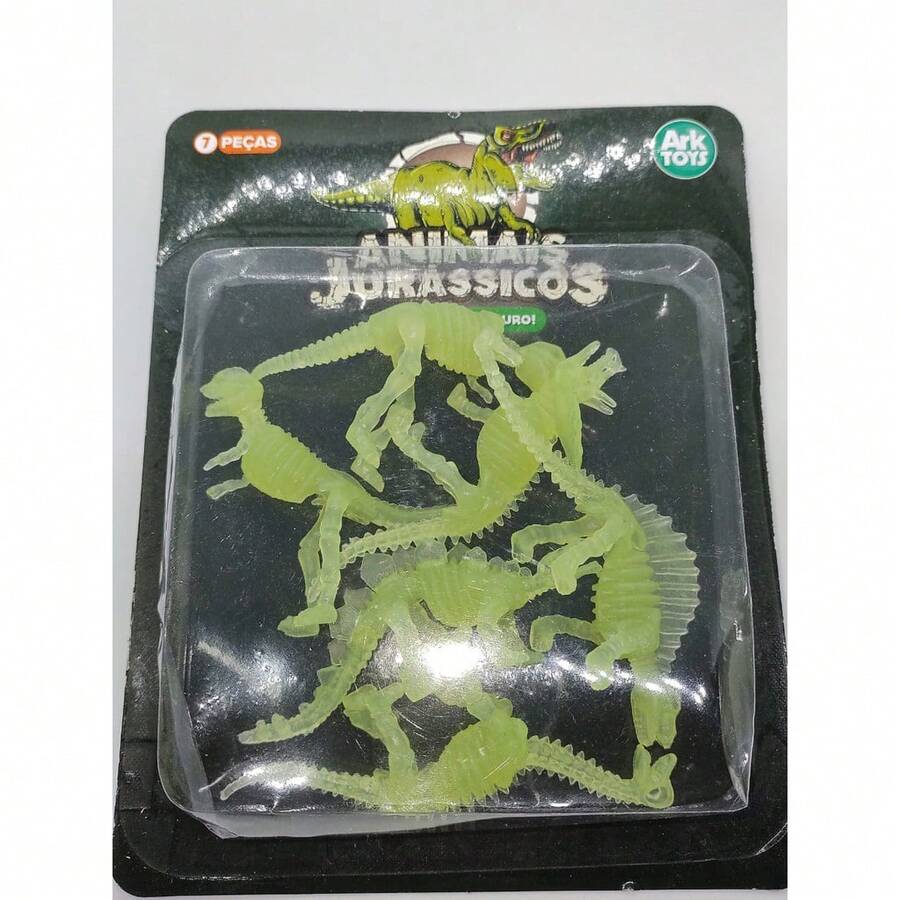 KIT ANIMAL DINOSSAURO FOSSEIS DE PVC ANIMAIS JURASSICOS BRILHA ESCURO