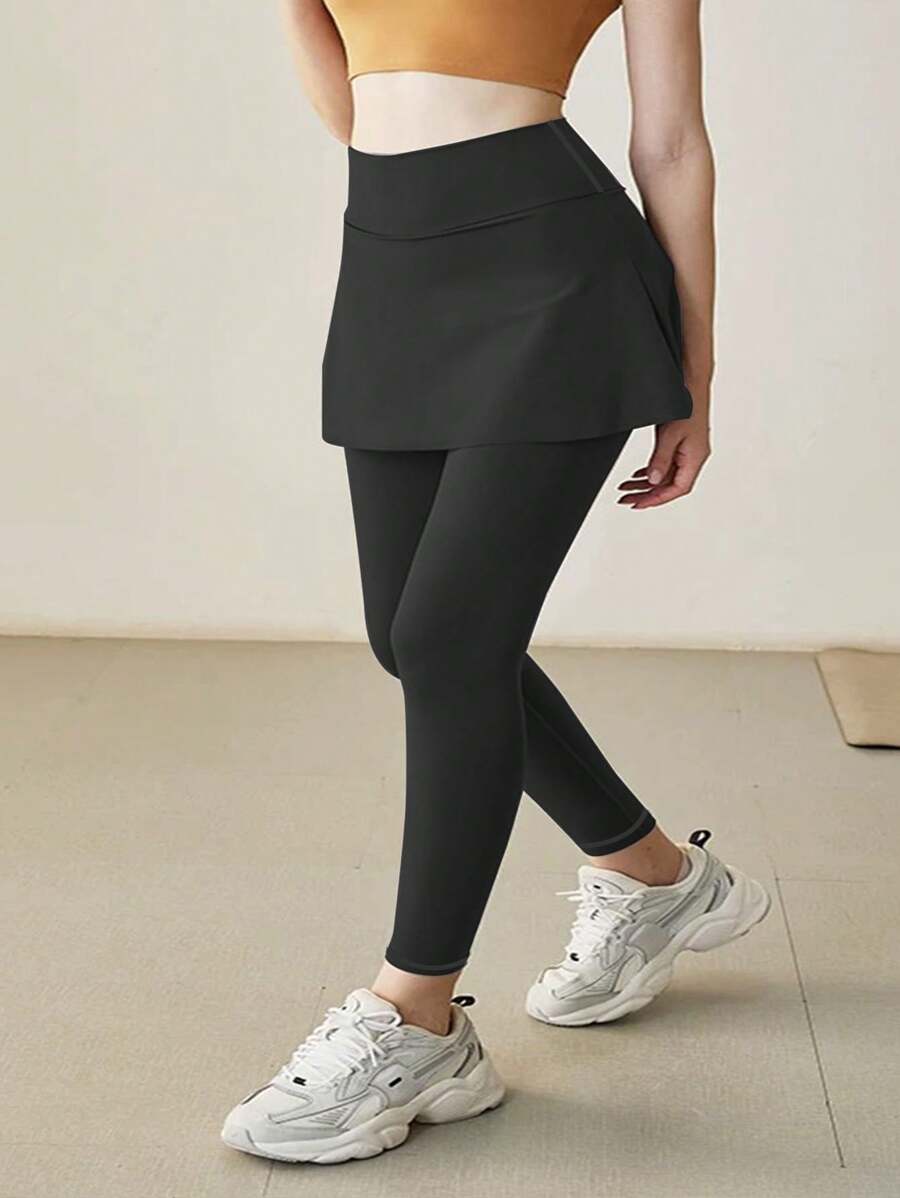 1 件女式加大码运动短裙 - 仿紧身裤和裙子组合，运动瑜伽休闲外套仿紧身裤和裙子 - 彩色 - 查看 1