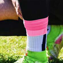 1 par Calcetines de tobillo de fútbol de alta tracción, antideslizantes, unisex, con banda de apoyo para la pierna, manga de gel de silicona con protección para el cuello para entrenamiento - Multicolor - Ver 5