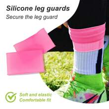 1 par Calcetines de tobillo de fútbol de alta tracción, antideslizantes, unisex, con banda de apoyo para la pierna, manga de gel de silicona con protección para el cuello para entrenamiento - Multicolor - Ver 7