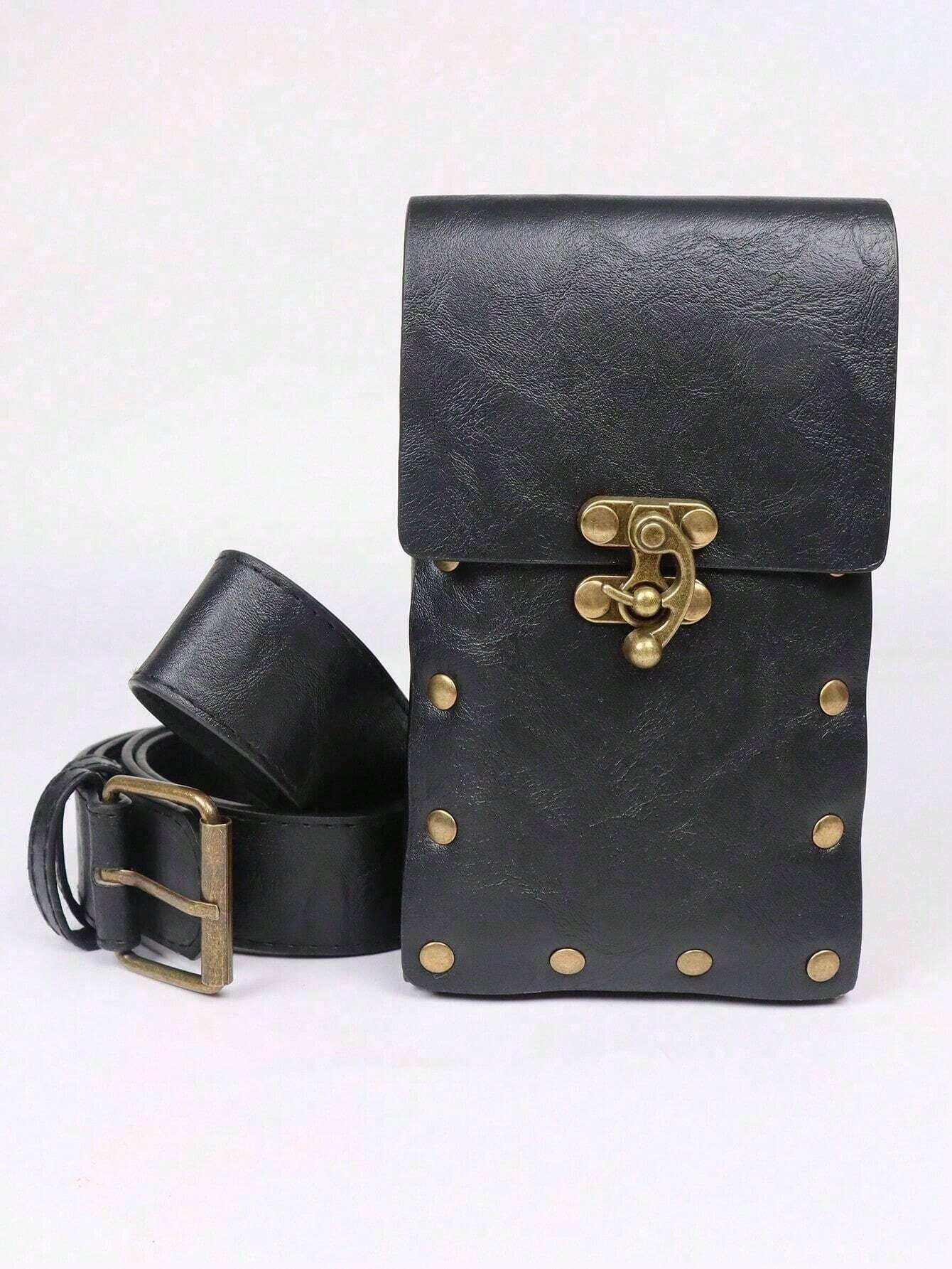 Set Of Viking Knight Belt Vintage Fanny Pack Fantasy Belt Waist Bag