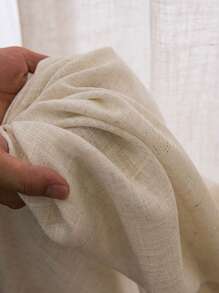 1pc Modern Minimalist Style Japanese Linen Sheer Curtain, Thickened Translucent Privacy Protecting Sun Shade For Balcony, Living Room, Bedroom, Lightweight