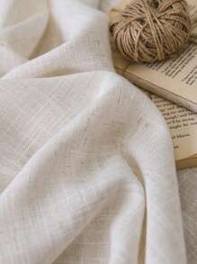 1pc Modern Minimalist Style Japanese Linen Sheer Curtain, Thickened Translucent Privacy Protecting Sun Shade For Balcony, Living Room, Bedroom, Lightweight