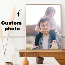 1pc Customizable With Picture Frame Canvas Poster Photograph,Personalized Canvas Poster, Custom Your Photo, Share Your Favorite Memories & Most Cherished Moments, Perfect Gift For Friends & Family, Wall Art, Home Decor,Multi-Functional, Ornamental,Anti-Mold,Reusable,Adorable,High-Quality,Cute,Vintage,Colorful,Custom,Personalized,Unique,Ideal Gifts For Him,Ideal Gifts For Her,Her,Boyfriend,Girlfriend,Dad,Mom,Family,Friends,Son,Daughter,School Students,Dining Room,Bathroom,Living Room,Bedroom,Office,Tea Room,School,Home,Home Bedroom Refresh Birthday Graduation - White - View 3