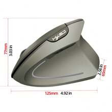 Hxsj 2.4g Ergonomic Wireless Vertical Mouse (2400dpi, Adjustable Led) Without Battery, Suitable For Home Office Use