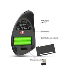 Hxsj 2.4g Ergonomic Wireless Vertical Mouse (2400dpi, Adjustable Led) Without Battery, Suitable For Home Office Use