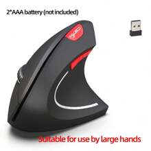 Hxsj 2.4g Ergonomic Wireless Vertical Mouse (2400dpi, Adjustable Led) Without Battery, Suitable For Home Office Use