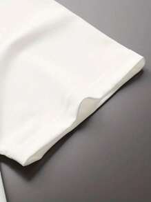 Men's Short Sleeve T-Shirt With Funny Gesture And Heart Print, Comfortable For Summer, Casual Style - 白色 - 查看 3