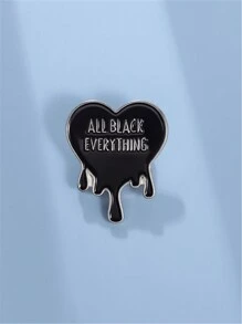 1 Stück Cartoon Schwarz Legierung Magie Buchstaben Herz geformte Anstecknadel für Kleidung, Taschen, Clubs, Valentinstag, Geschenke für sie Valentinstag, Mutter, Muttertag, Geschenk