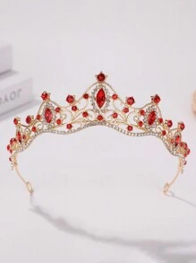 1pc Elegant Crystal Rhinestone Queen Crown Tiara For Women, Wedding/Party/Birthday