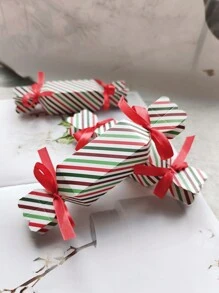 5/10/50 件圣诞红色条纹糖果礼盒、派对用品、节日装饰品、婚礼用品 - 綠色 - 查看 9