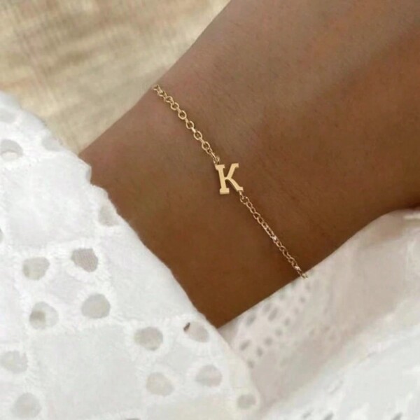 Minimalistisch Alfabet Hanger Armbanden , Roestvrij Staal Armbanden Geschikt Voor Vrouwen Dagelijkse slijtage