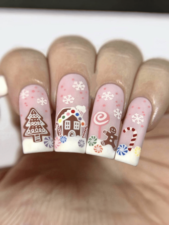 24 件粉色姜饼人圣诞树装饰套装