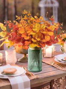 3 Zweige künstliche Eukalyptuszweige, künstliche Eukalyptusblätter als Herbstdekoration für Zuhause, Hochzeit, Erntedankfest, Herbstdekoration, künstliche Pflanzen für Blumenarrangements