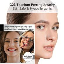 Set de 3 anillos nasales/pendientes de acero inoxidable hipoalergénico 16G con CZ transparente incrustado, rosca interna, para perforación de labio, cartílago, oreja, nariz, para mujeres y hombres, en colores rojo, azul y rosa de 3mm, 4mm y 5mm