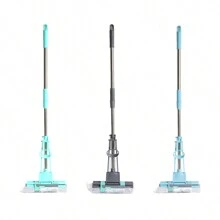 Fregona de esponja absorbente autoexprimible,Mopa con rodillos de goma,Trapeador de algodón con rodillos de goma doble para pisos,Mopa con cabeza de goma y algodón - Gris - Ver 3