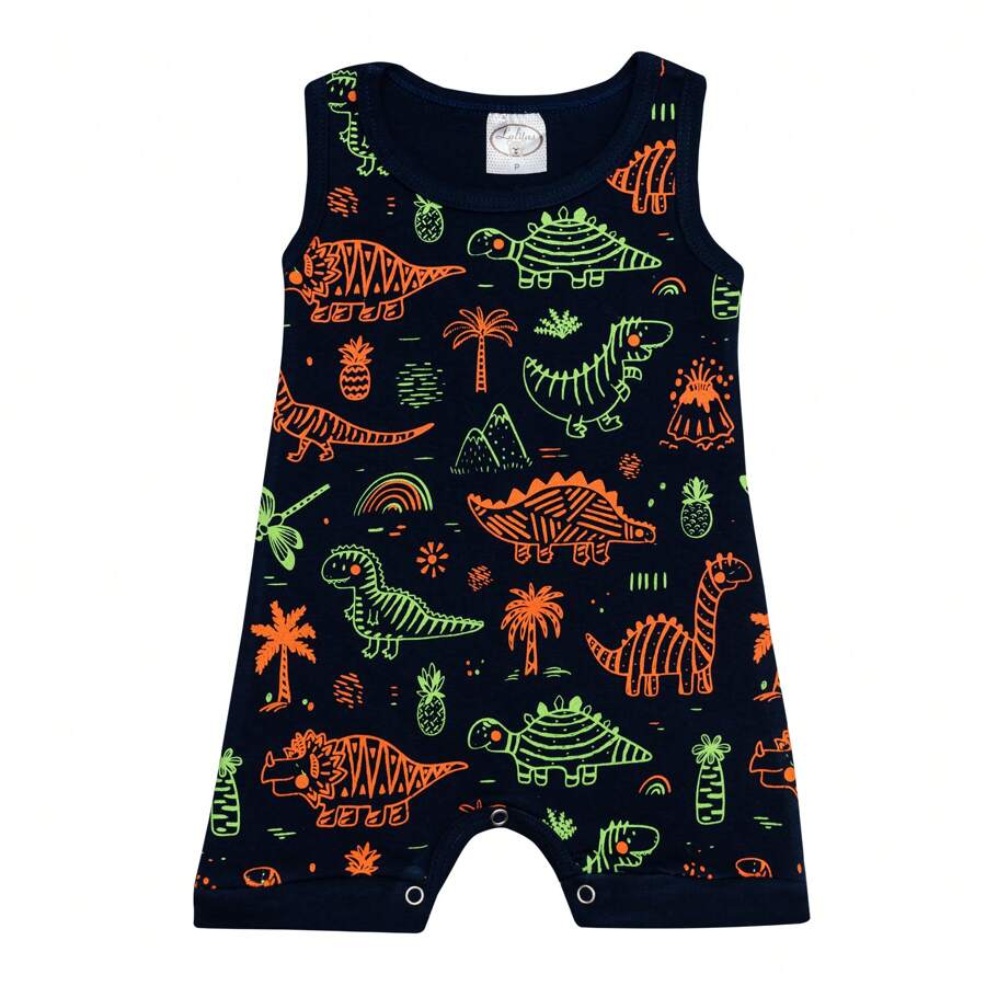 Men's Or Women's Cotton Sunbathing Romper Tank Top Jumpsuit - 藍色 - 查看 1