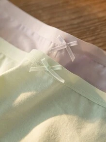 4 条装女士蝴蝶结纹理低腰多色性感可爱内裤休闲舒适三角裤