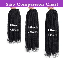 Crochet Hair Senegalese Twist 10/14/18 Inch 1/6 Packs Jumbo Crochet Havana Twist Hair For Pre Looped 2X Knotless Twist Crochet Hair , 1B - Black - View 5