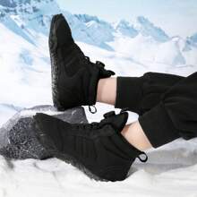 女士防水、防风、防滑、保暖雪地靴 - 黑色 - 查看 6