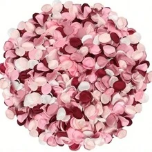 200 piezas Pétalos de rosa artificiales, satín de seda poliéster, decoración de mesa de Navidad, suministros para fiesta de boda