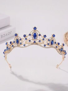 1pc Elegant Crystal Rhinestone Queen Crown Tiara For Women, Wedding/Party/Birthday