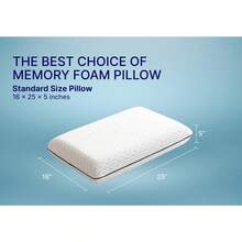 Gel Memory Foam Pillow 2 Pack - Standard Size - Ventilated, Bed Pillows With Viscose Made From Bamboo Pillow Cover,Cooling, Contoured Support - 白色 - 查看 5