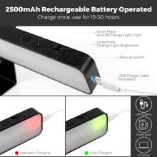 1Pcs Picture Light, Rechargeable Battery Operated Led Painting Light With Remote Control Dimmable And Timer, Wireless Art Display Light For Wall Painting, Picture Frame, Artworking Portrait, Dartboard - 黑色 - 查看 5