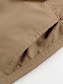 1pc Teen Boy Minimalist Loose Outdoor Sports Exercise Fashionable Plain Color Straight Leg Trousers, Suitable For Spring, Autumn & Winter - Khaki - View 6